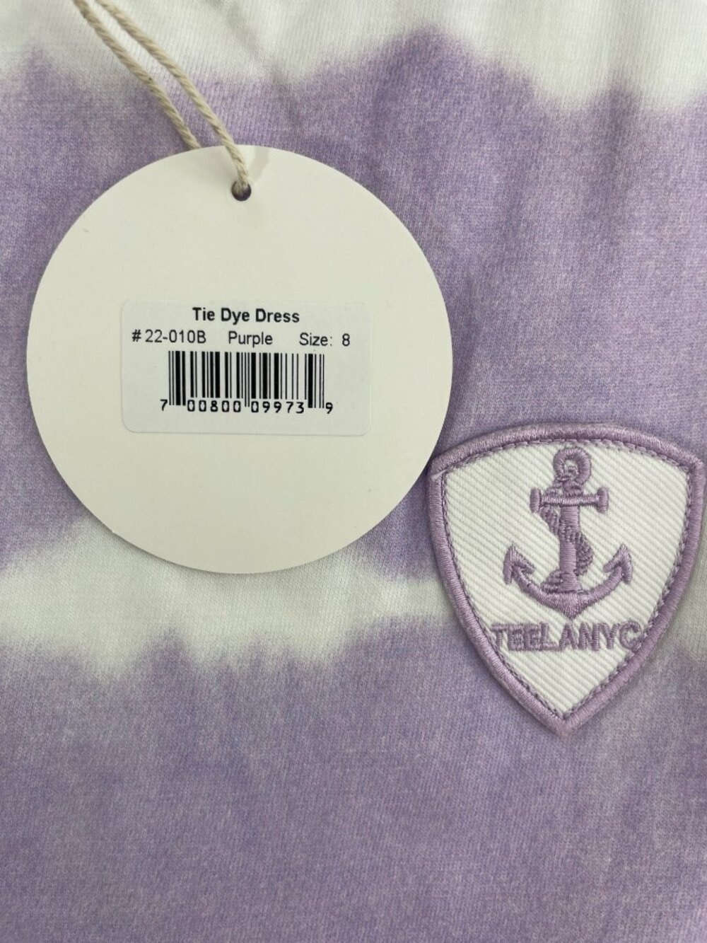 Teela NYC Purple Tie-Dye Hooded Dress Anchor Patch Cute Girls Size 8 MSRP$51 NWT - Picture 6 of 8